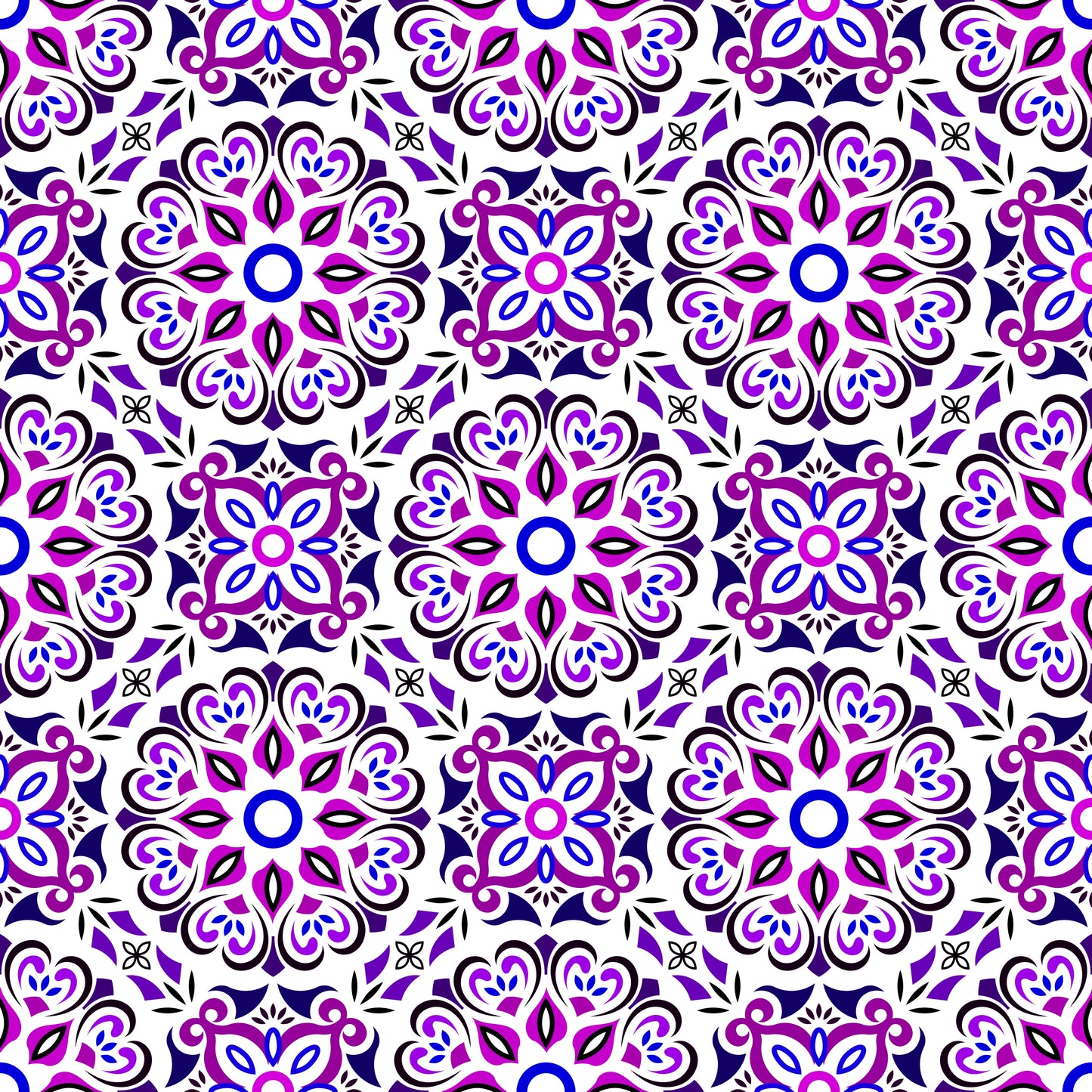 Purple Mandala Fabric - 206i