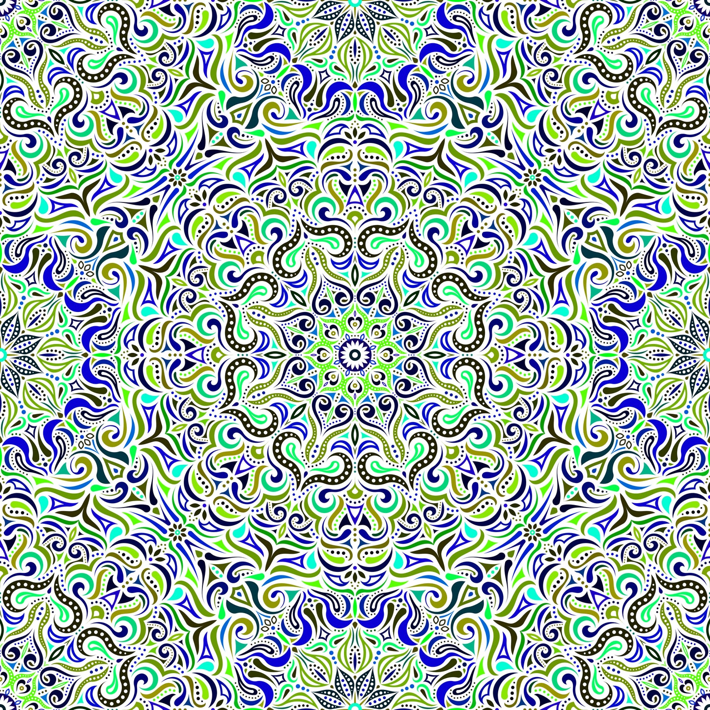 Green - Blue Mandala Fabric 2006.3i