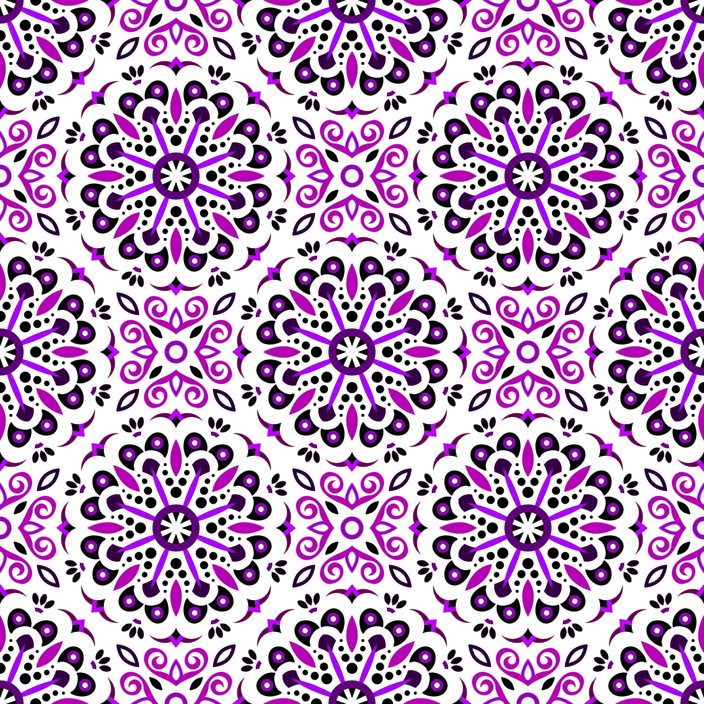 Purple Mandala Fabric - 156i