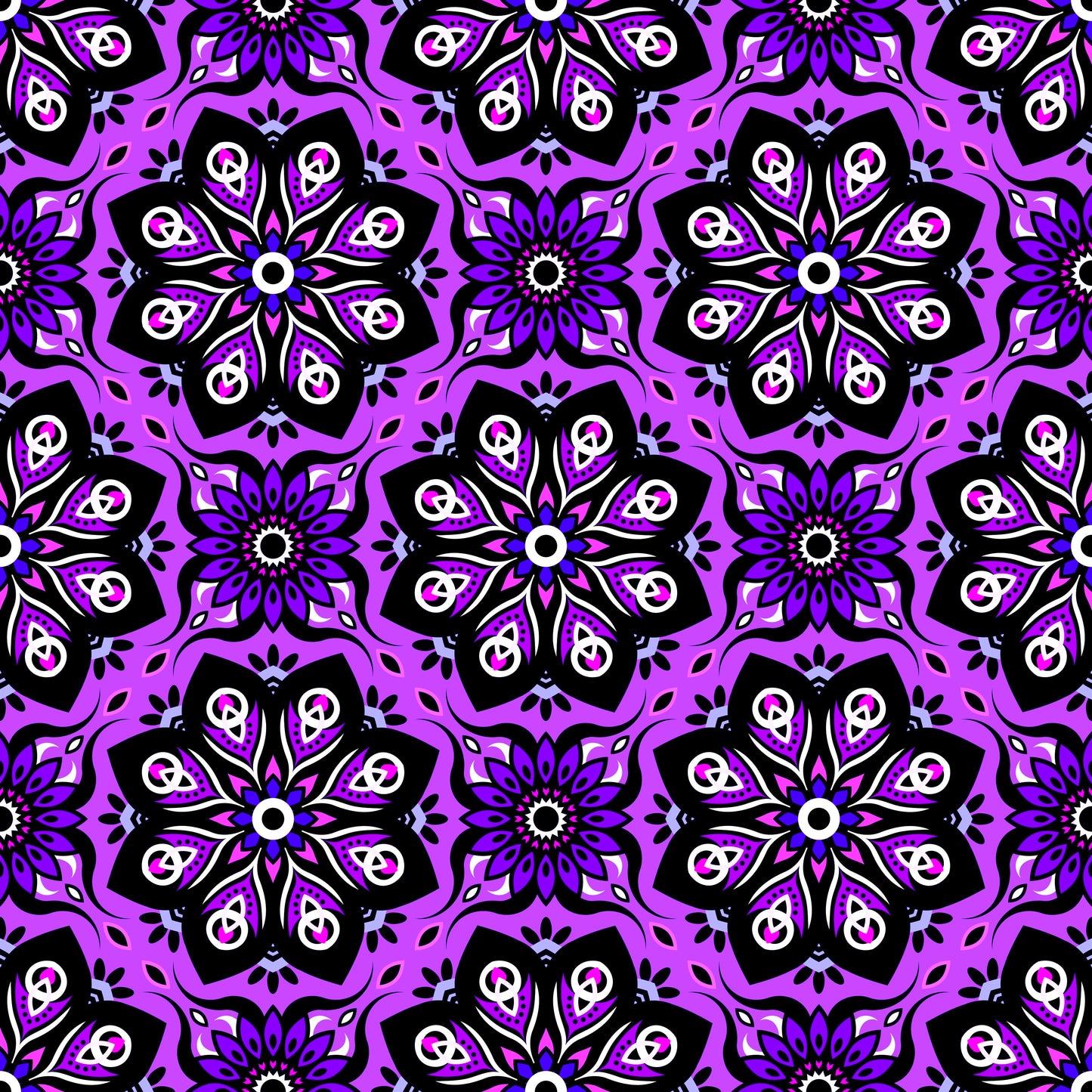 Purple - Pink Mandala Fabric - 236