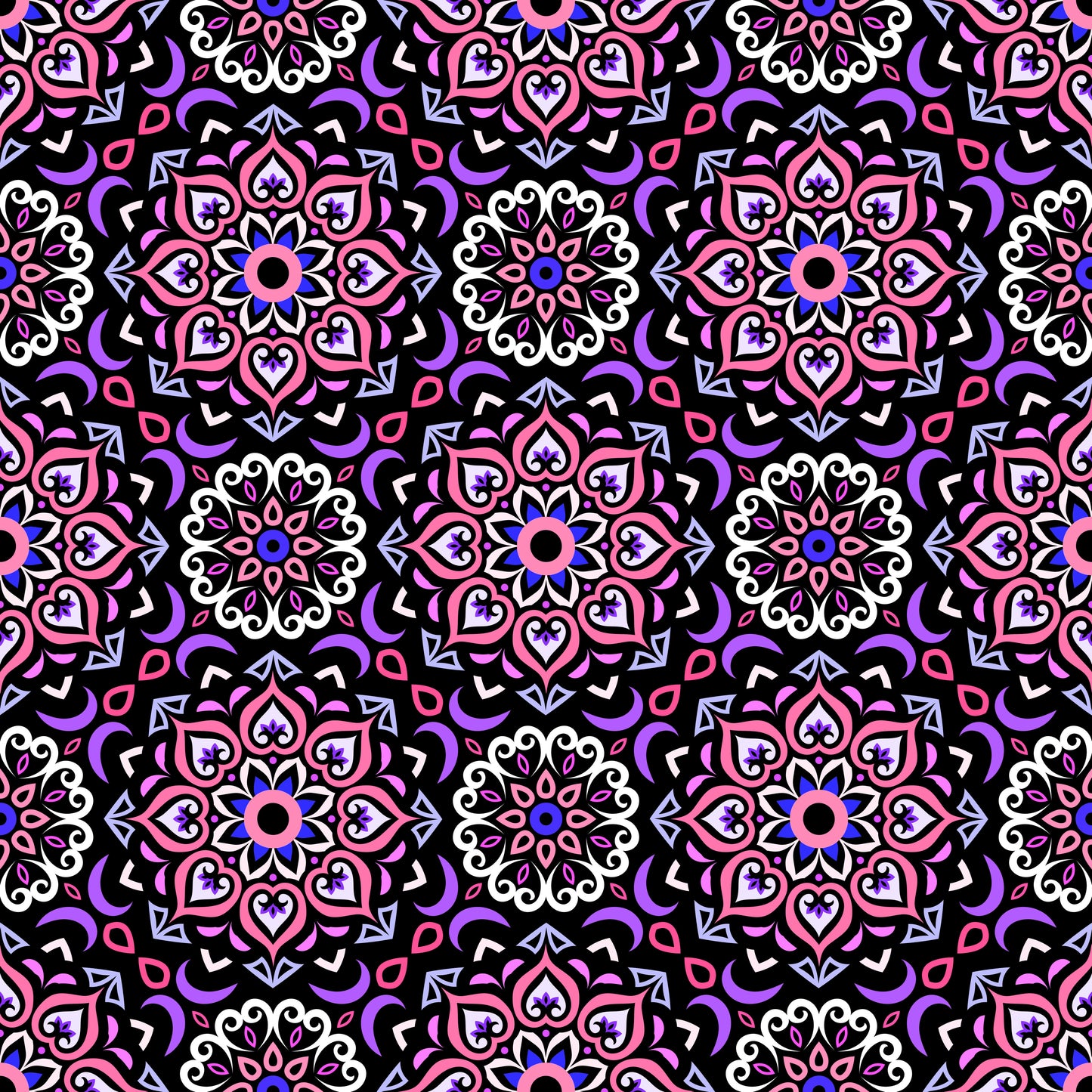 Pink - Purple Mandala Fabric - 213