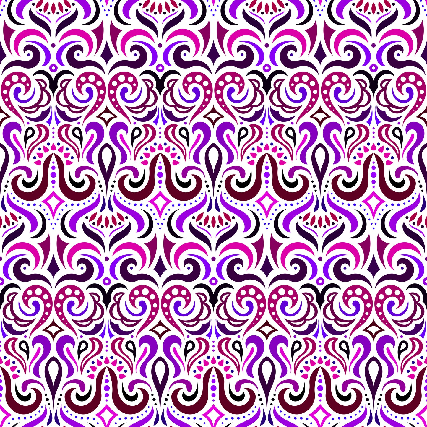 Pink - Purple Abstract Doodle Fabric 1001i