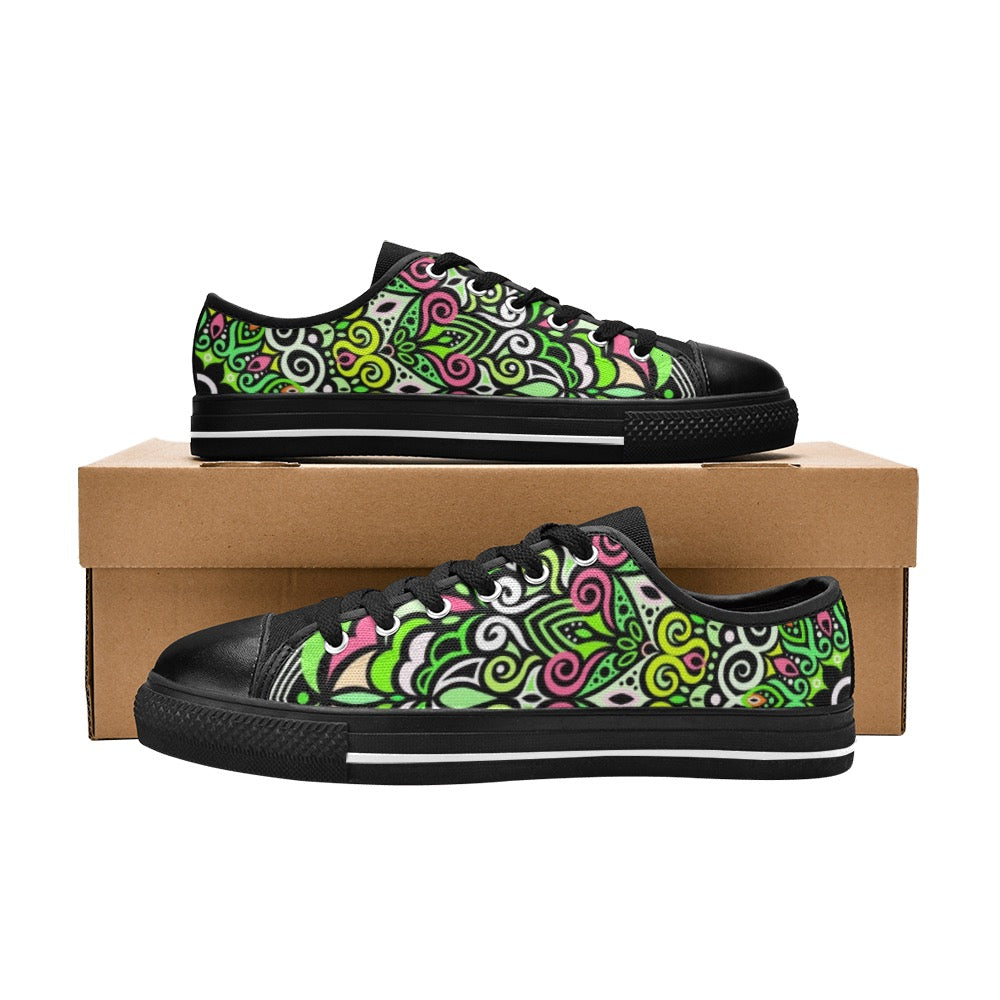Peace Mandala Canvas Kid's Shoes