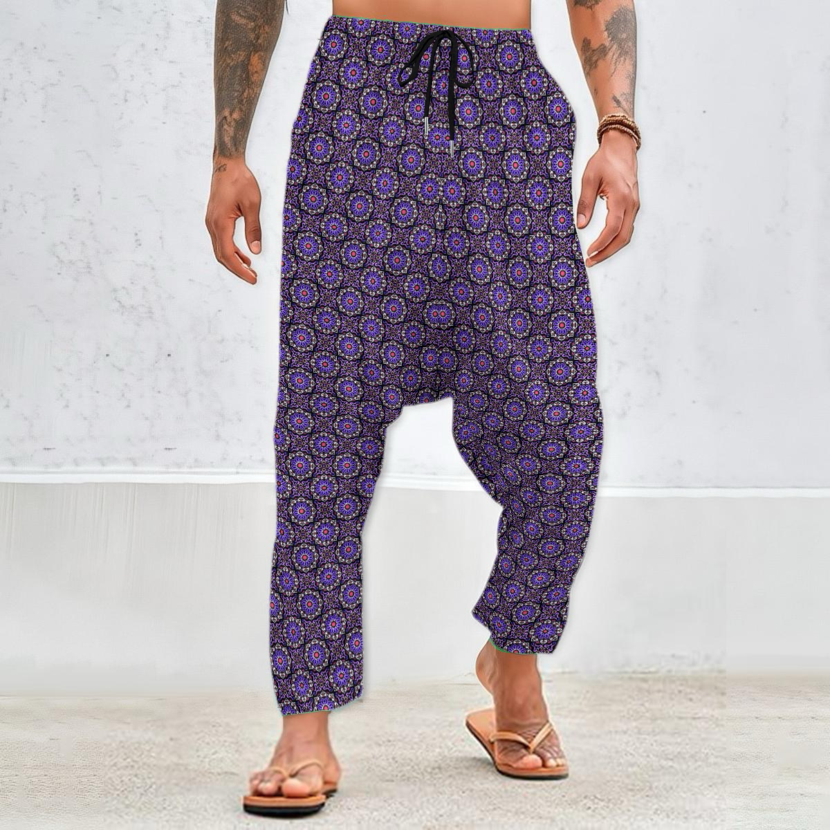 Blue - Pink Velvet Harem Pants 216