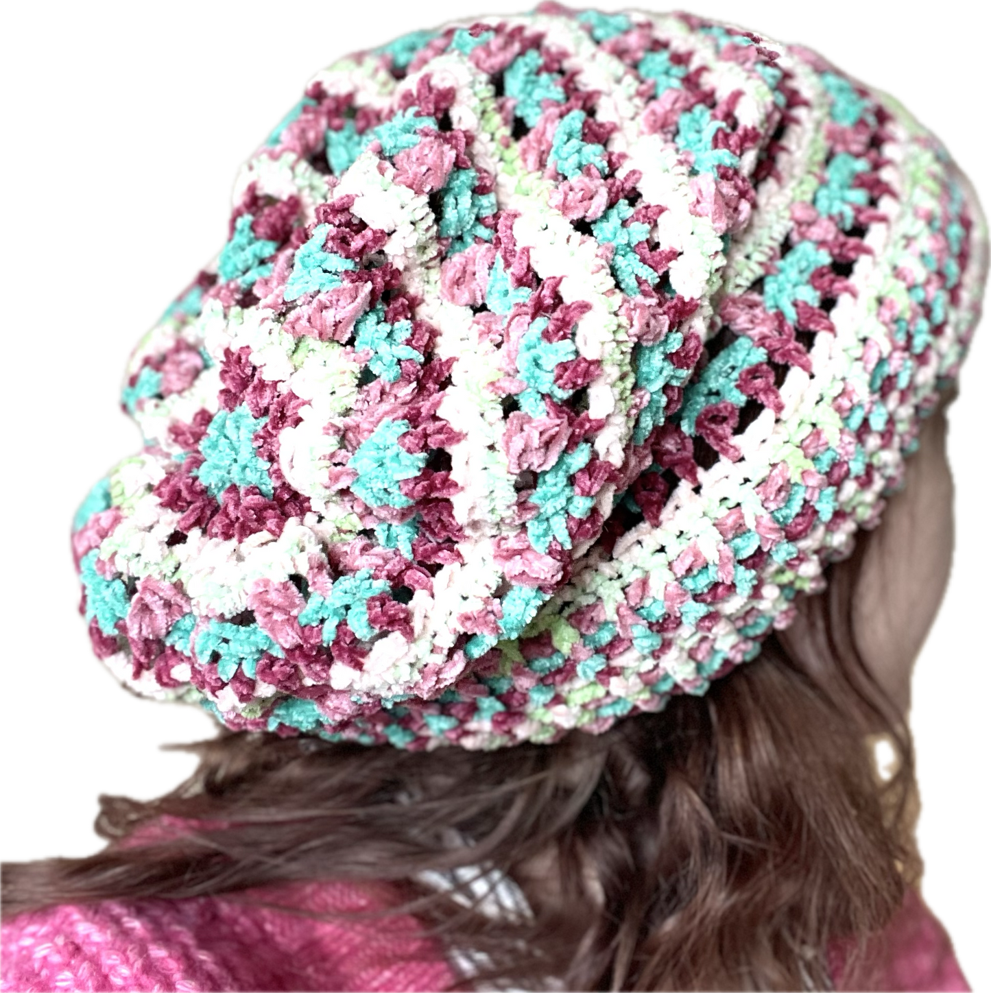 Kit: Festive Crushed Velvet Chenille Slouchy Beanie Hat