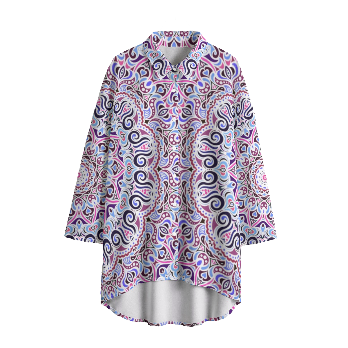 Blue - Pink Chiffon Blouse