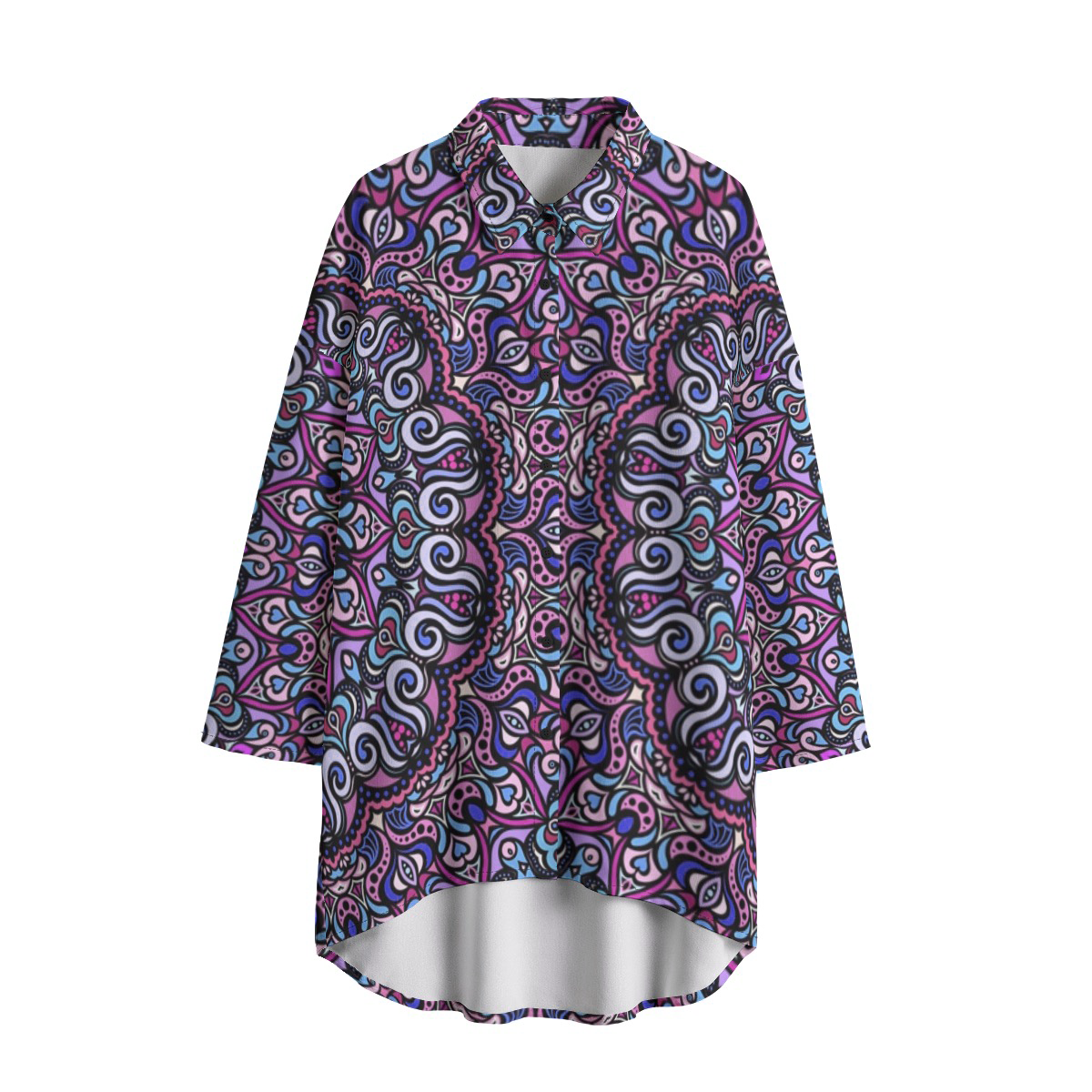 Pink - Blue - Purple Chiffon Shirt