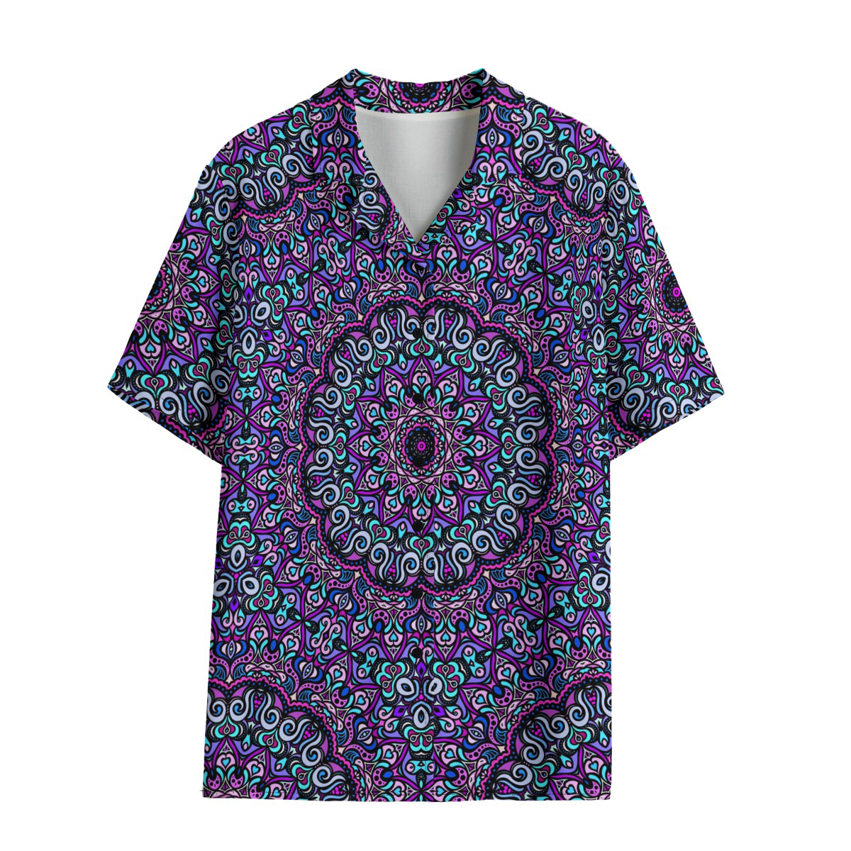 Purple - Blue - Turquoise Rayon Shirt