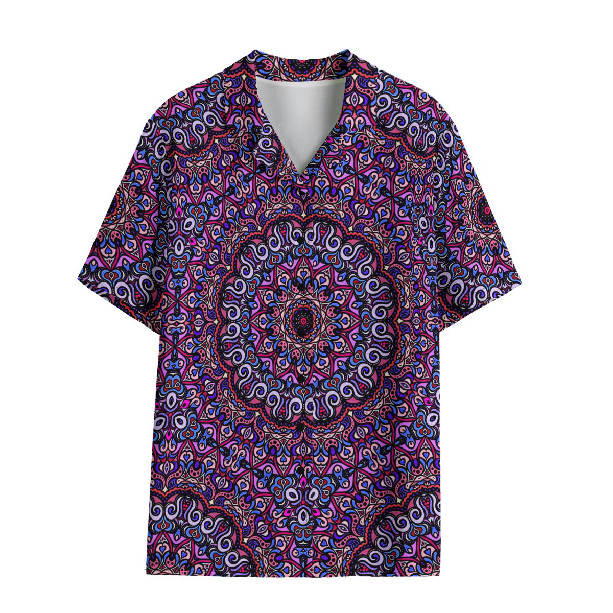 Red - Blue - Purple Rayon Shirt