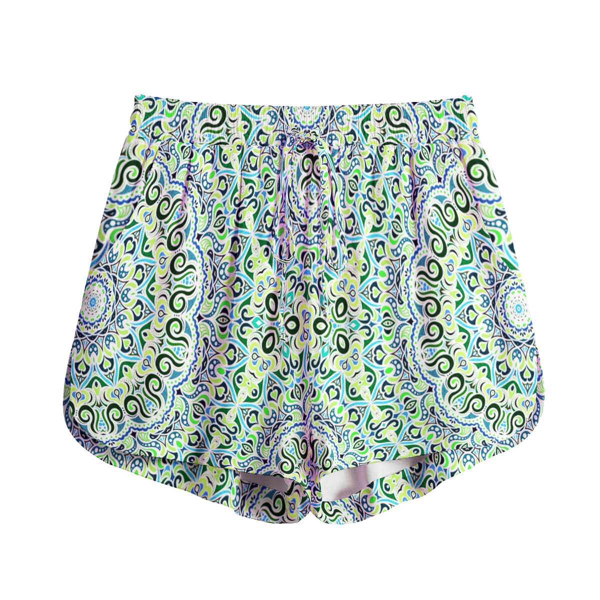 Green - Blue Rayon Shorts