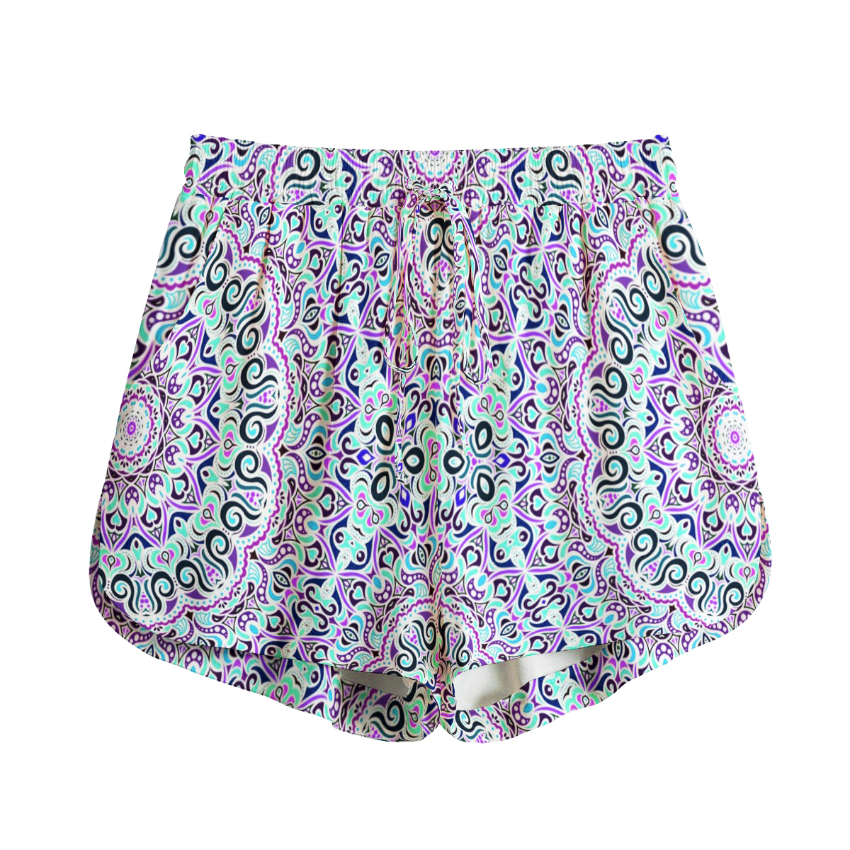 Turquoise - Purple - Pink Rayon Shorts