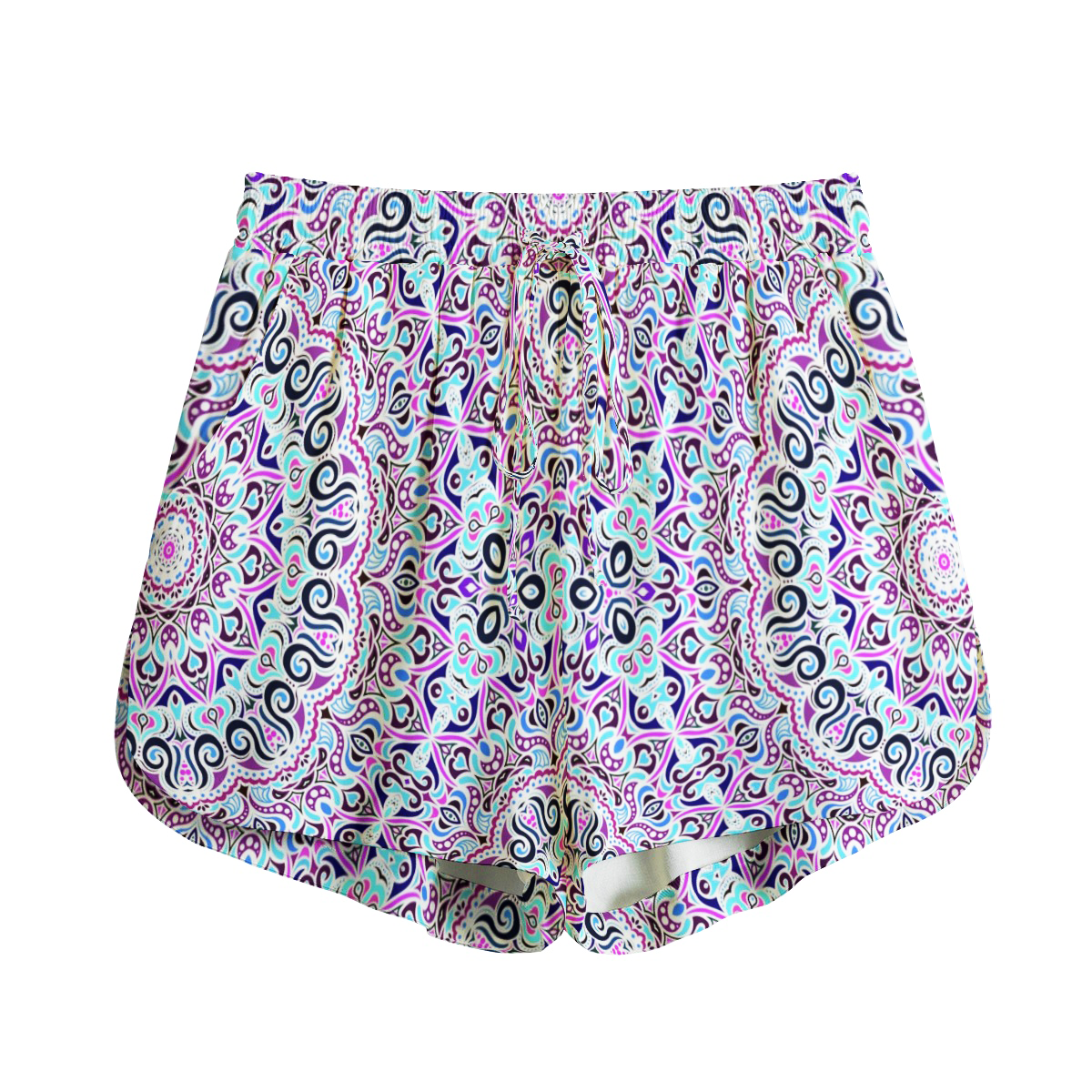 Turquoise - Pink - Purple Rayon Shorts