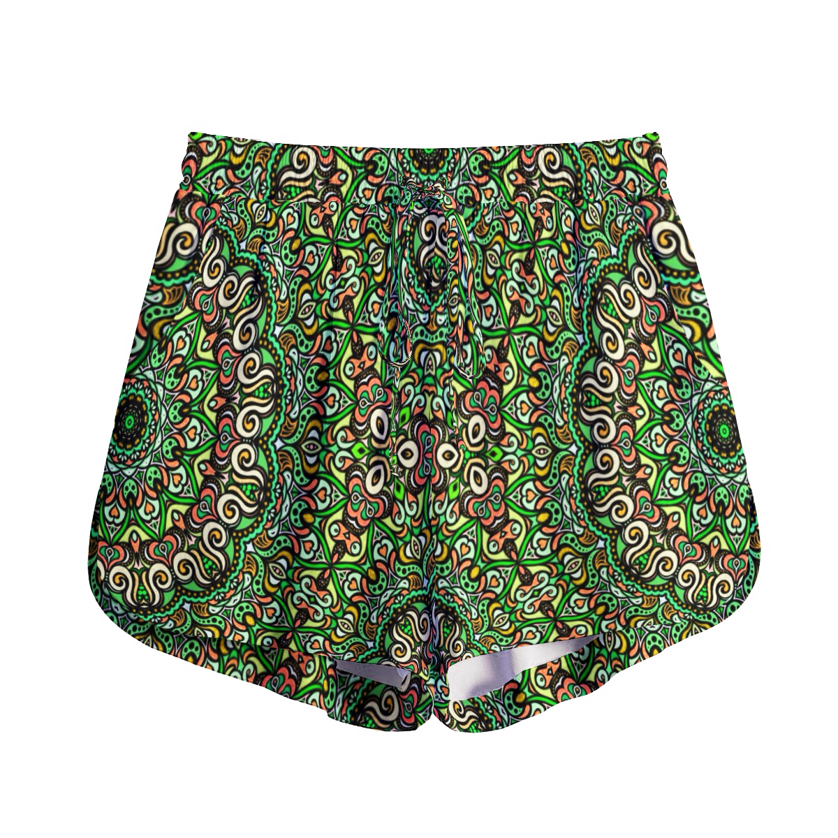 Green - Orange - Yellow Rayon Shorts