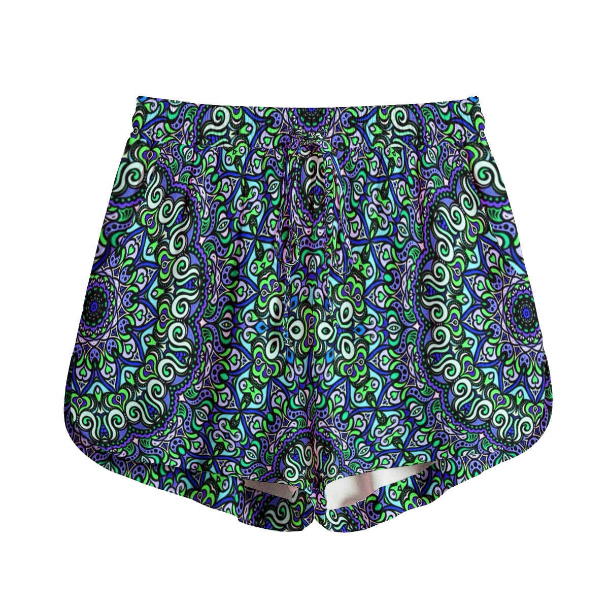 Blue - Green - Turquoise Rayon Shorts