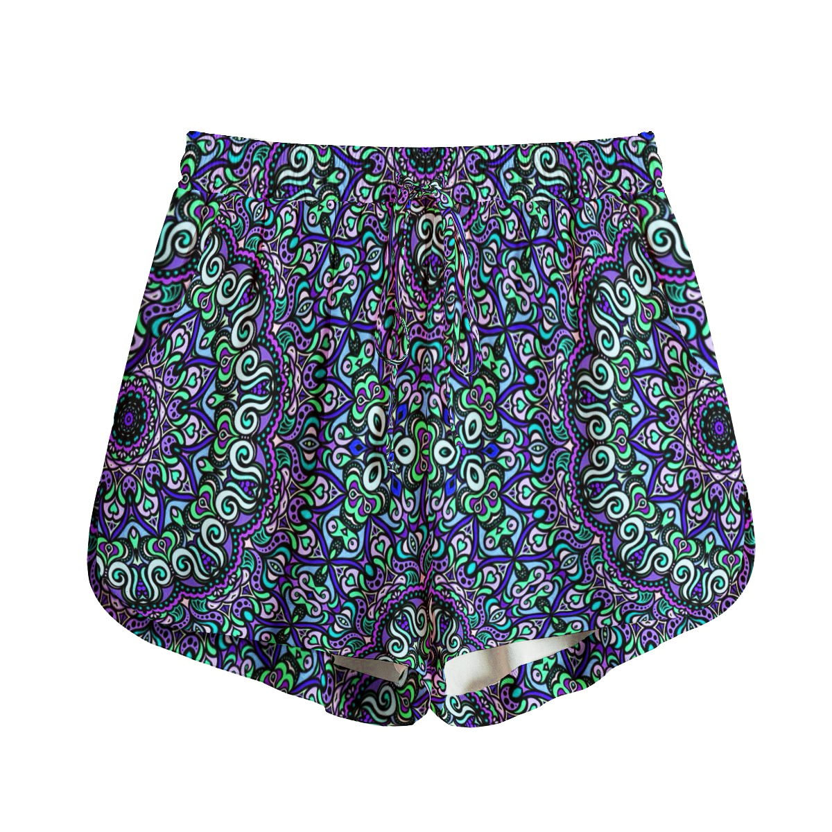 Purple - Blue - Green - Turquoise Rayon Shorts