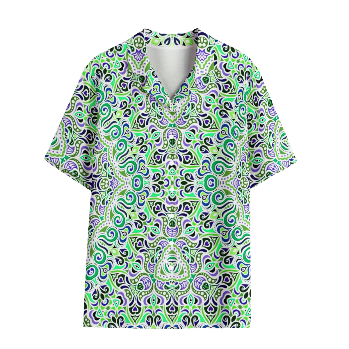Blue - Turquoise - Green Rayon Shirt