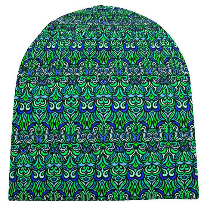 Green - Turquoise - Blue Velvet Hat