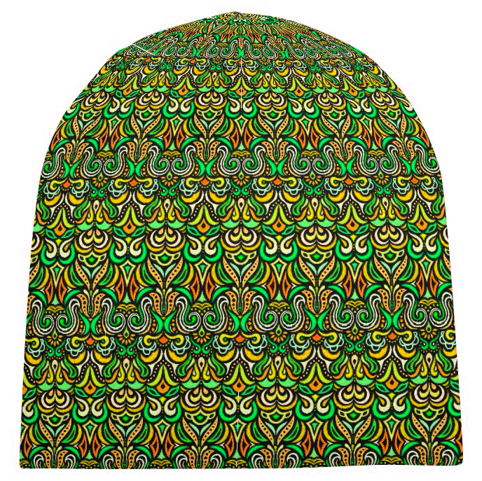 Green - Yellow - Orange Velvet Hat