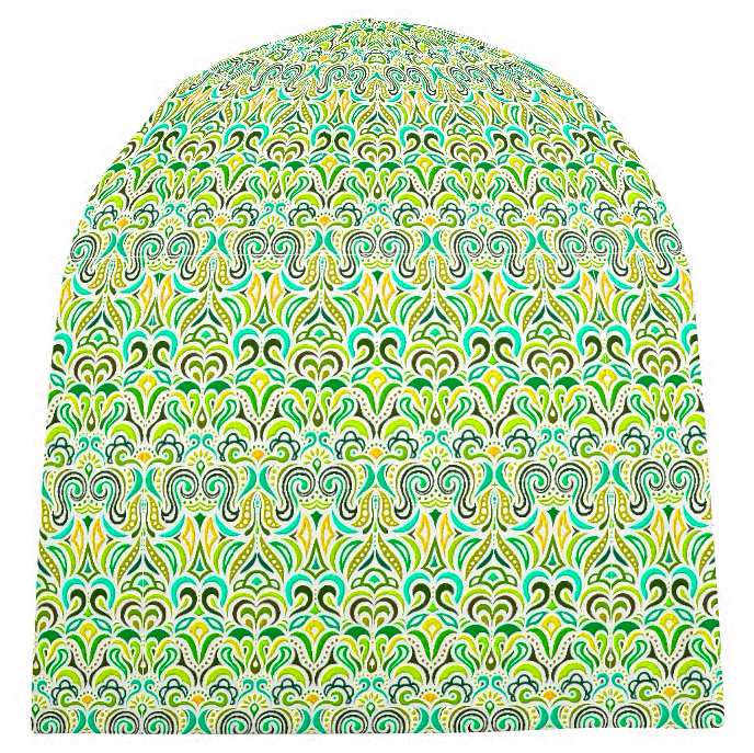 Green - Turquoise - Yellow Velvet Hat