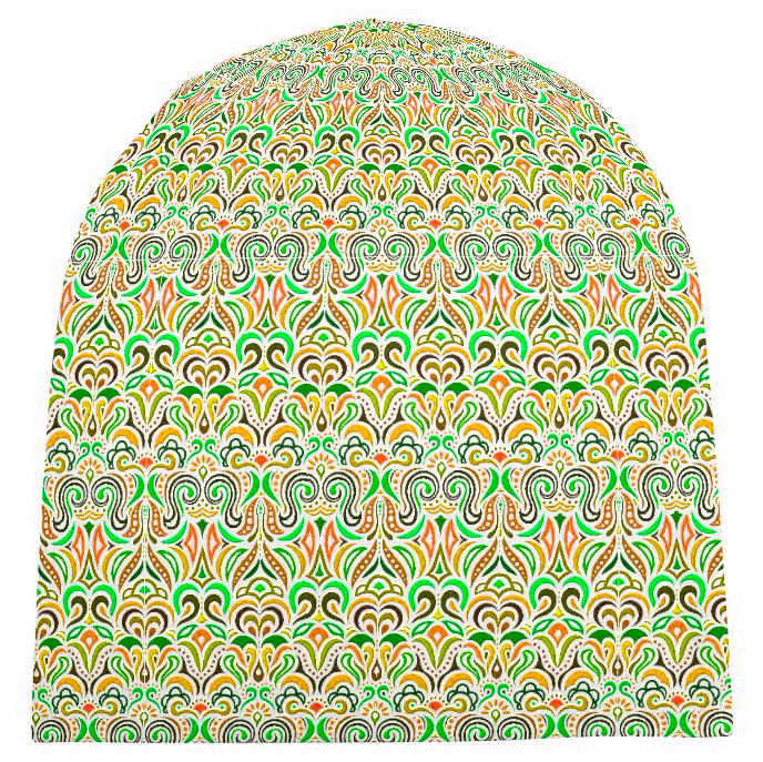 Green - Orange - Yellow Velvet Hat