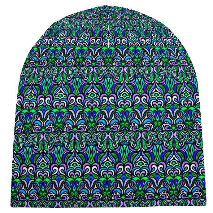 Green - Blue - Turquoise Velvet Hat