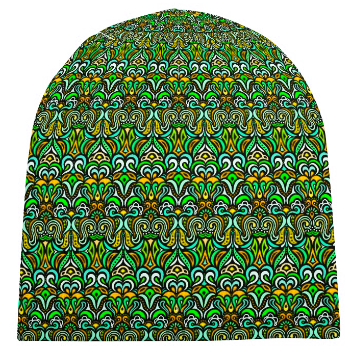 Green - Yellow - Turquoise Velvet Hat