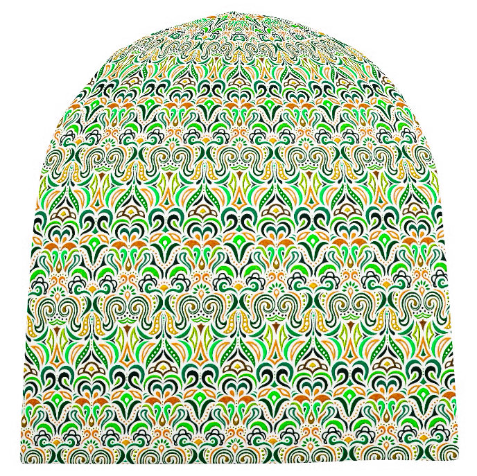 Green - Orange - Chartreuse Velvet Hat