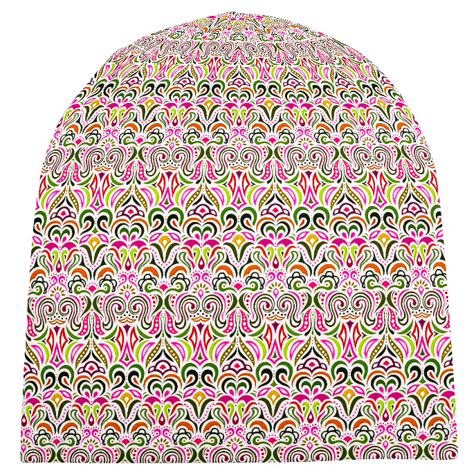 Pink - Green - Orange Velvet Hat