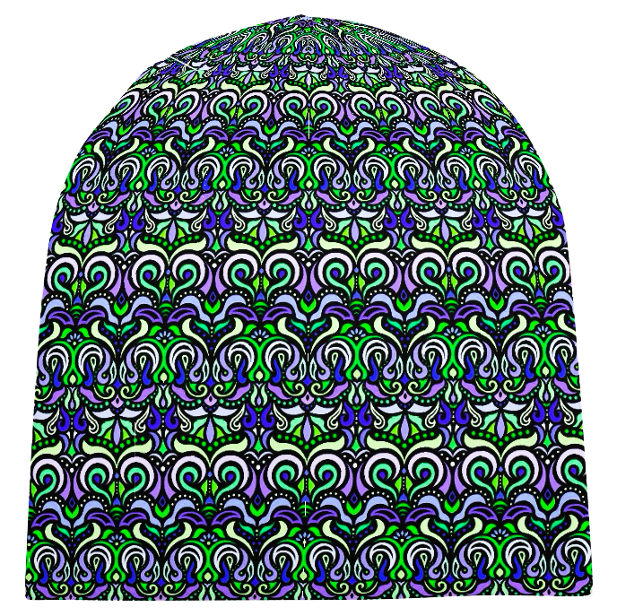 Green - Blue - Purple Velvet Hat
