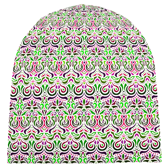 Pink - Green - Purple Velvet Hat