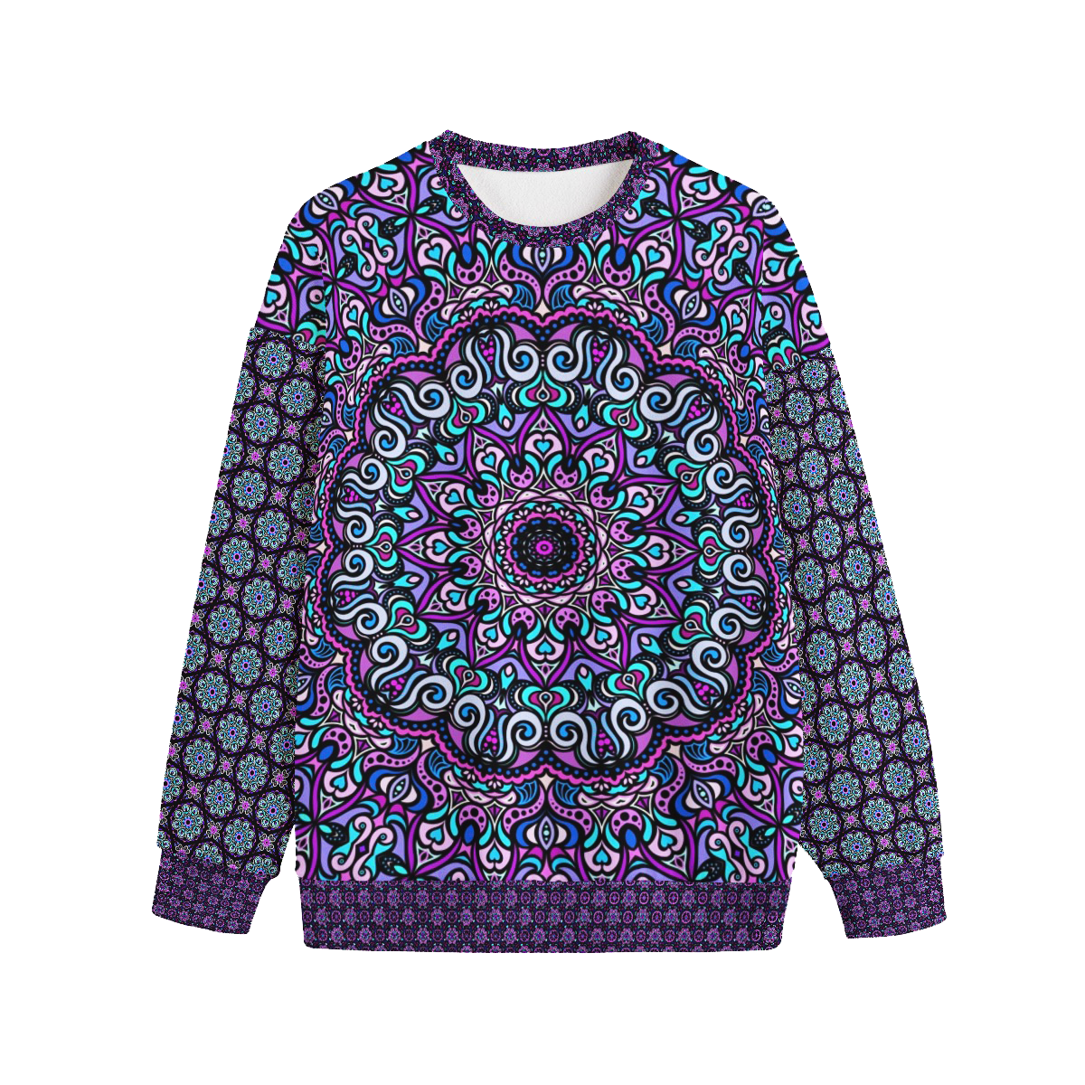 Turquoise - Purple - Blue Fleece Sweatshirt