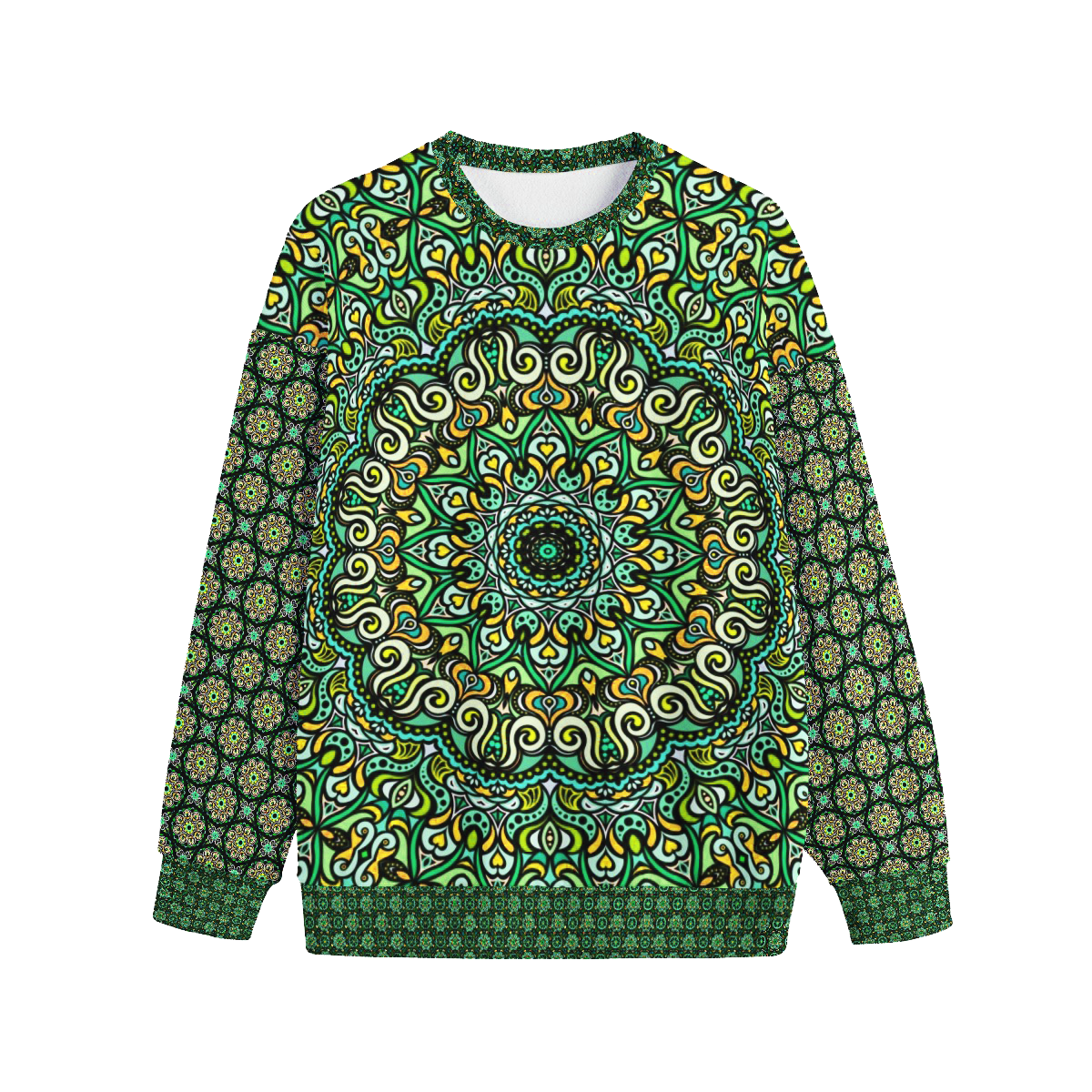 Green - Yellow - Turquoise Fleece Sweatshirt