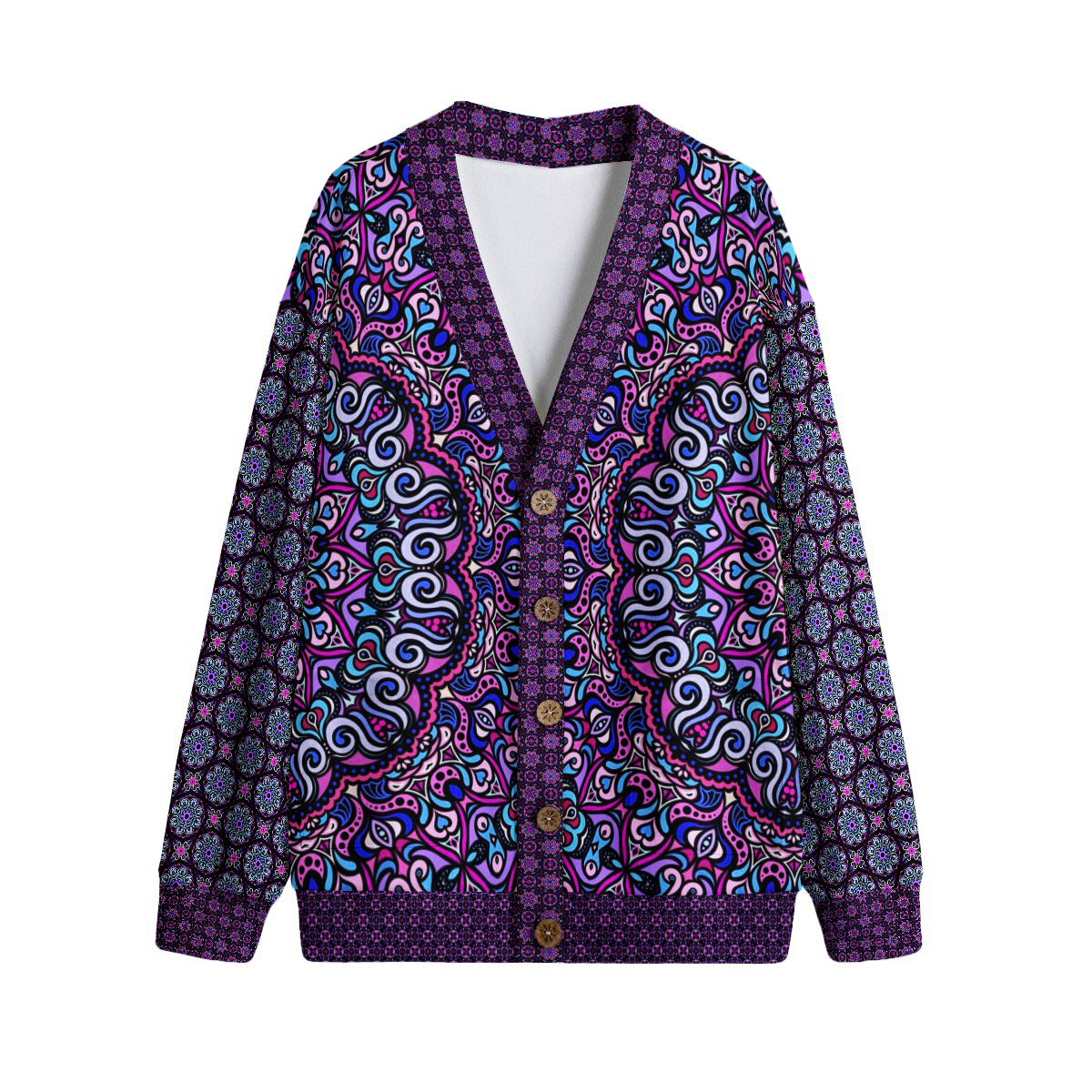 Purple - Pink - Blue Fleece Cardigan