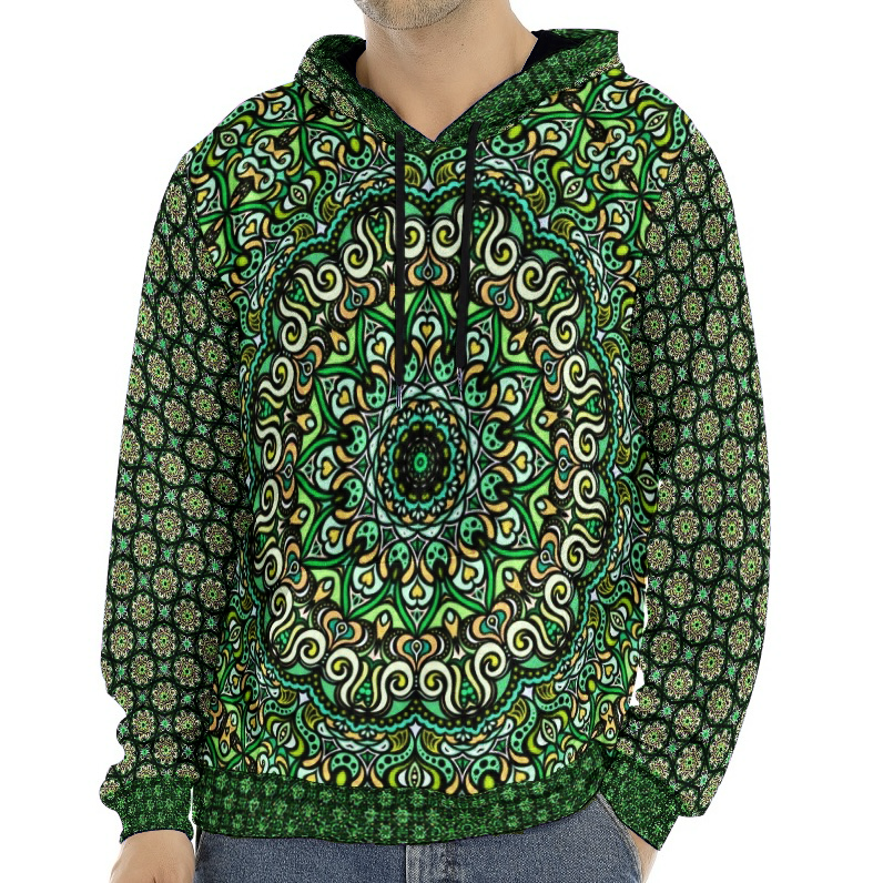 Green - Yellow Crushed Velvet Hoodie
