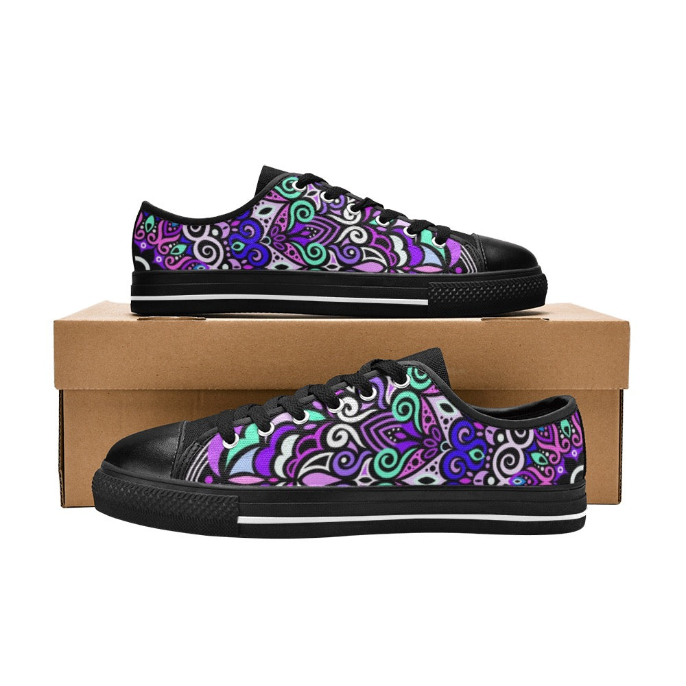Peace Mandala Canvas Kid's Shoes