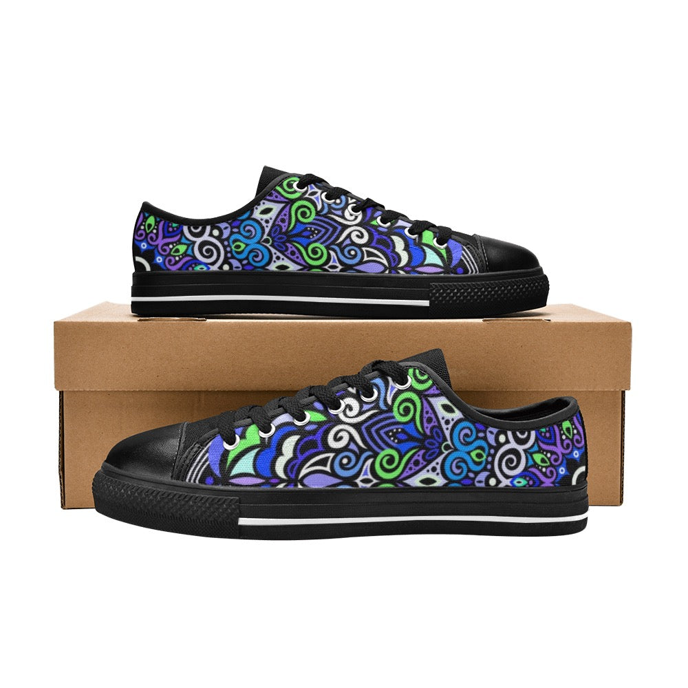 Peace Mandala Canvas Kid's Shoes