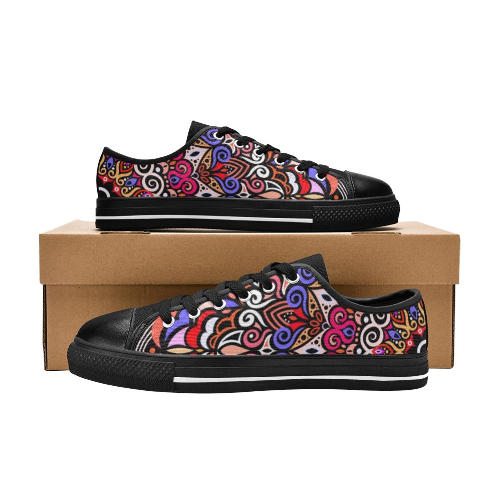 Peace Mandala Canvas Kid's Shoes