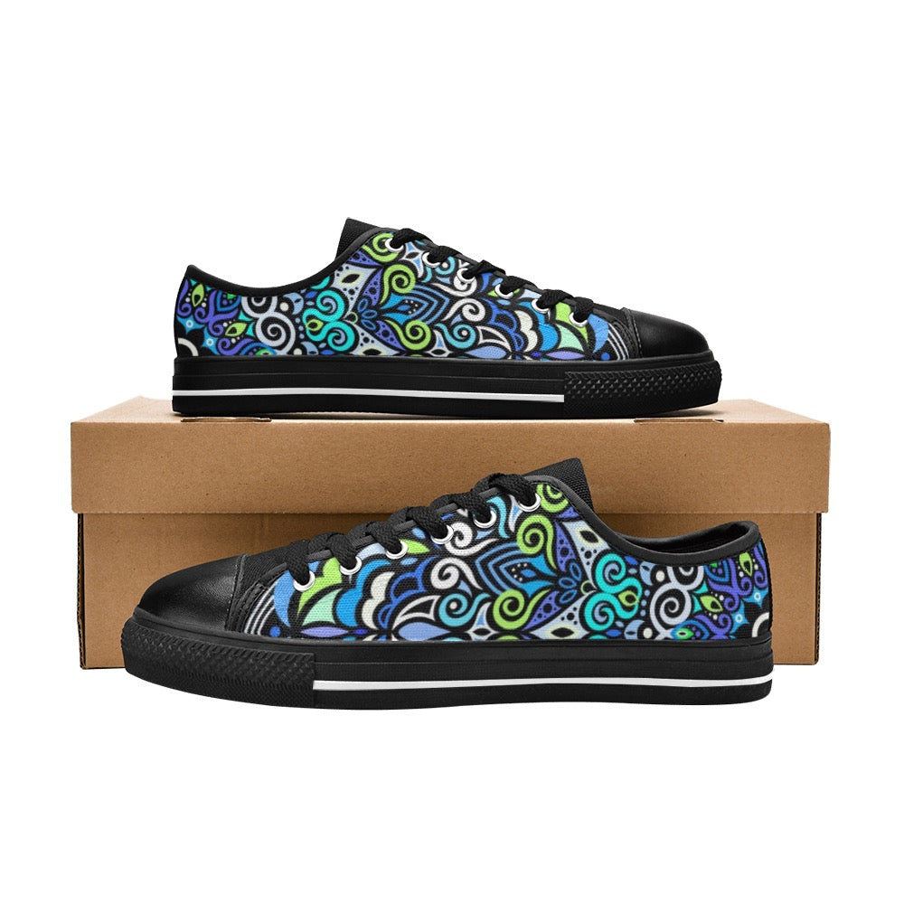 Peace Mandala Canvas Kid's Shoes