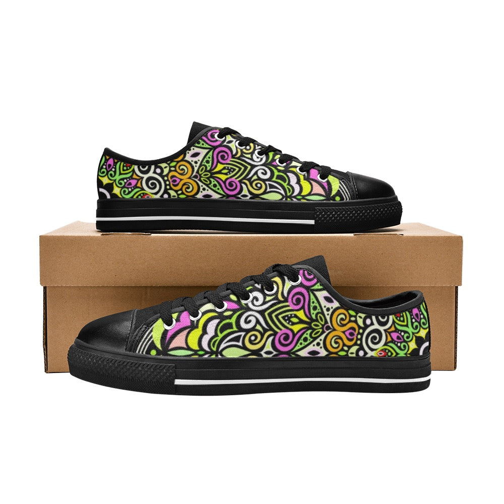 Peace Mandala Canvas Kid's Shoes