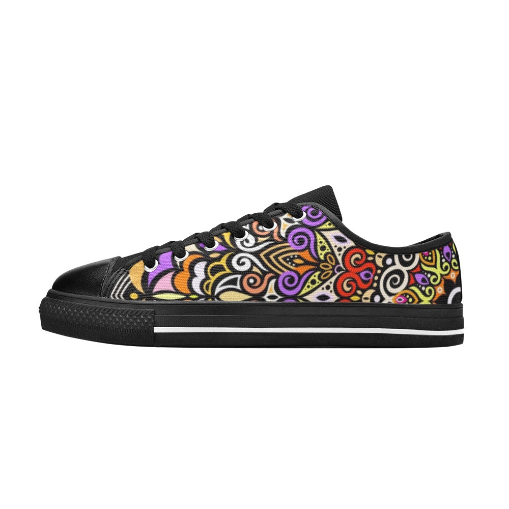 Peace Mandala Canvas Kid's Shoes