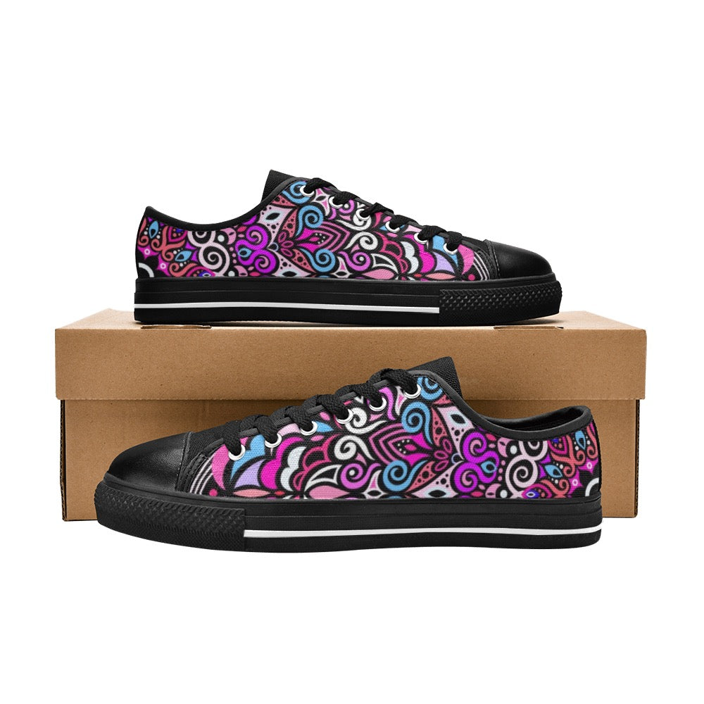 Peace Mandala Canvas Kid's Shoes