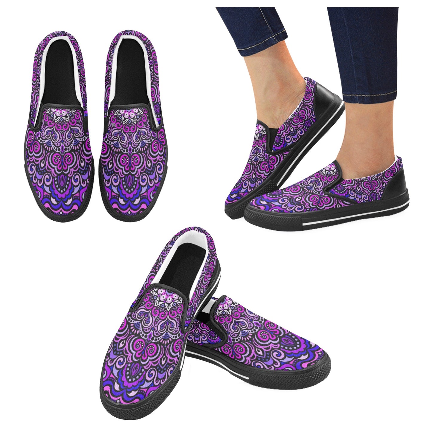Eternity Mandala Slip-On Canvas Kid’s Shoes