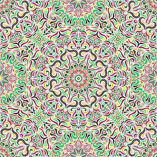 Green - Red - Yellow Mandala Fabric 2006.3i