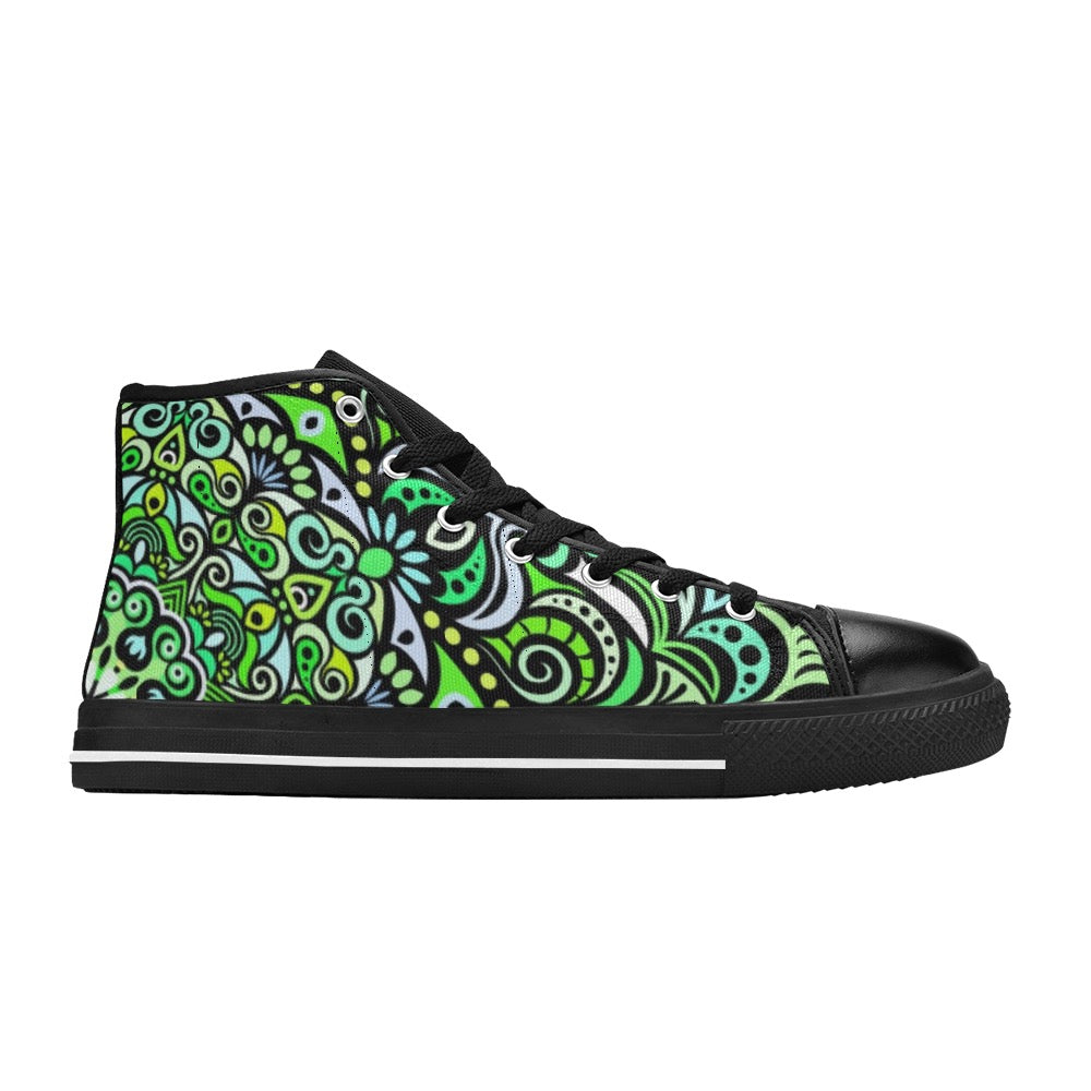Serenity Mandala High Top Canvas Kid's Shoes