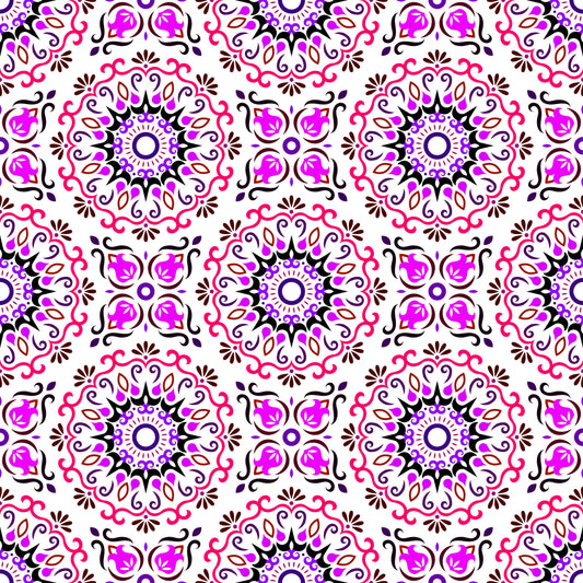 Pink - Purple Mandala Fabric - 174i