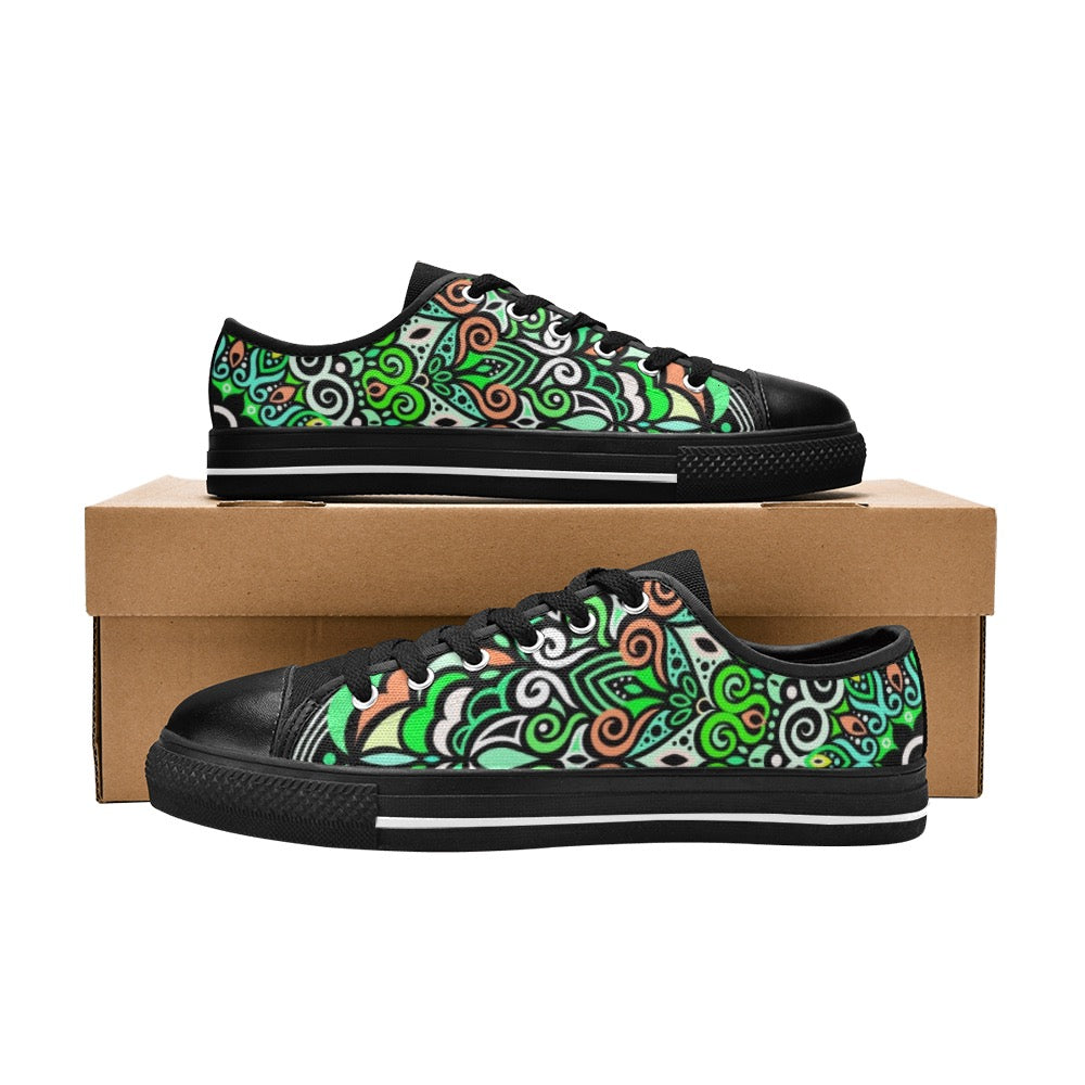 Peace Mandala Canvas Kid's Shoes