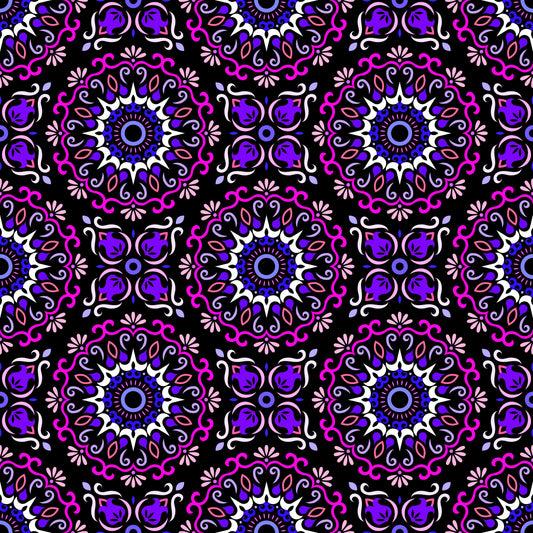 Pink - Purple - Blue Mandala Fabric - 174