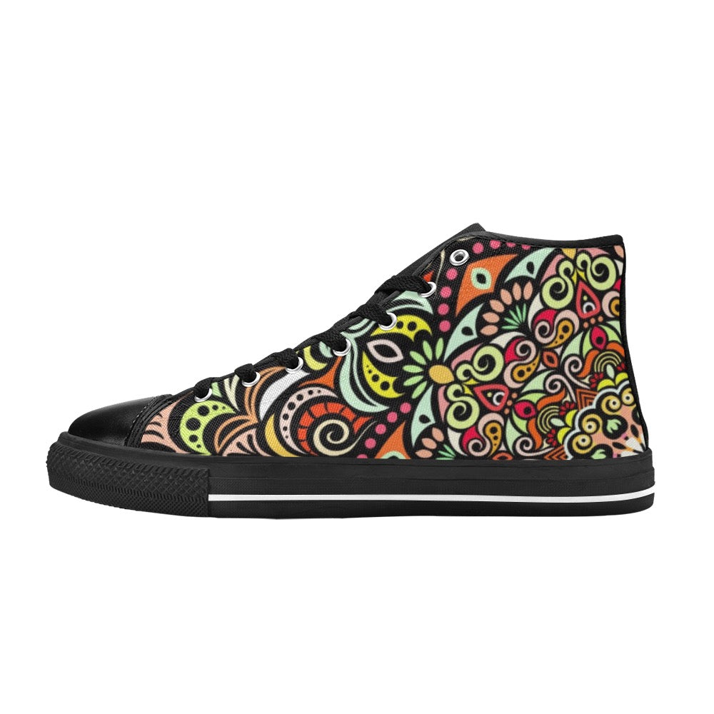 Serenity Mandala High Top Canvas Kid's Shoes