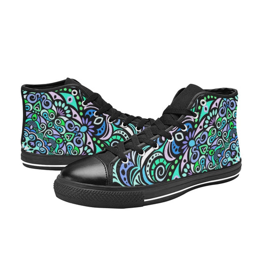 Serenity Mandala High Top Canvas Kid's Shoes