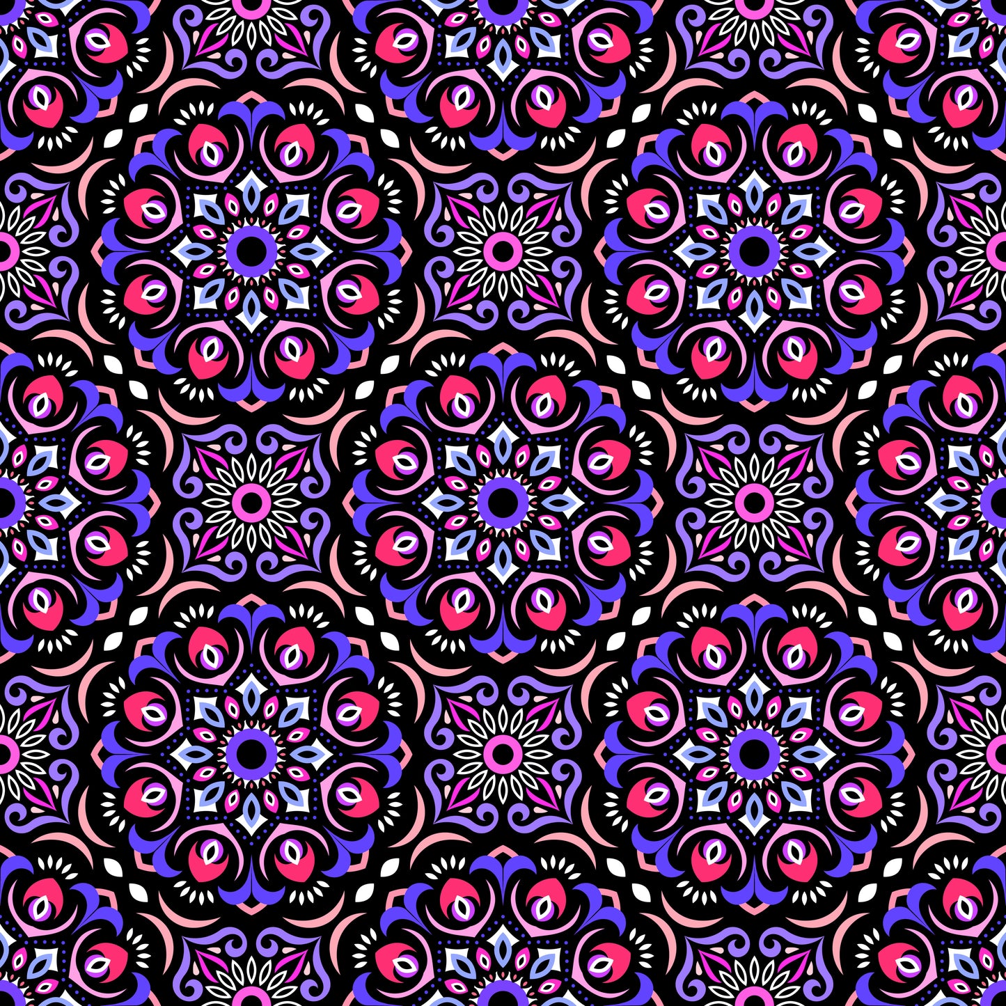 Pink - Purple Mandala Fabric - 209